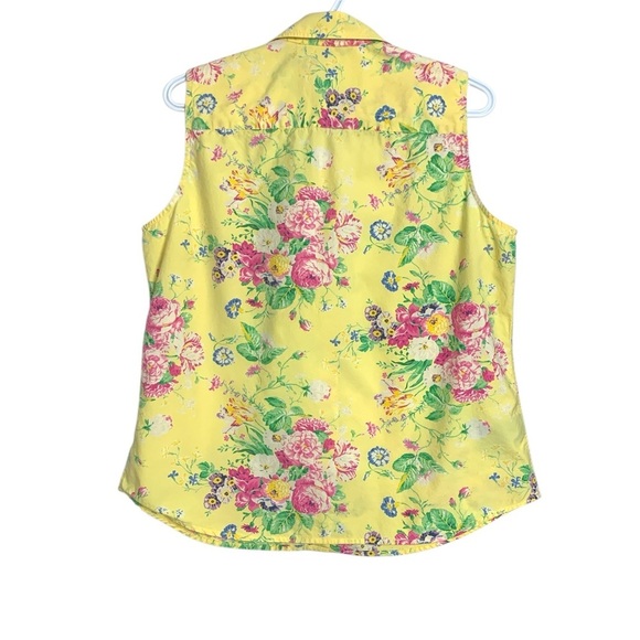 Lauren Ralph Lauren Sleeveless Button Down Floral Blouse 
100% Cotton - Picture 4 of 10